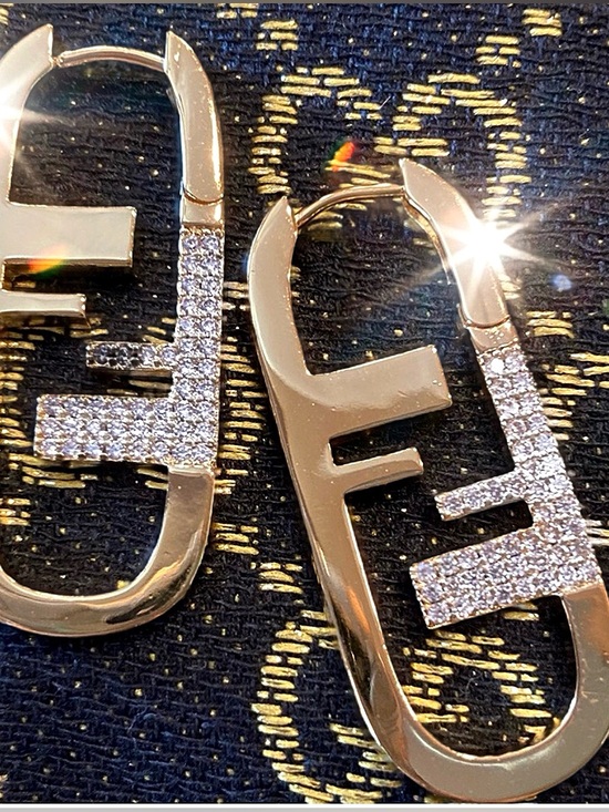 Fendi Jewelry - Authentic Fendi Large O’Lock Crystal Earrings